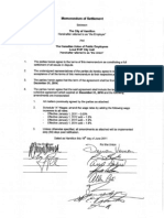 Draft Memorandum of Settlement 2011