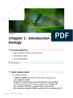 Chapter 1 - Introduction To Biology: Learning Objectives