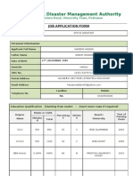 FATA Disaster Management Authority: Job Application Form