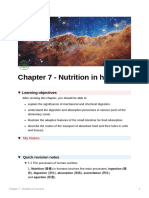 Chapter 7 - Nutrition in Humans: Learning Objectives