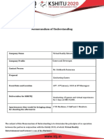 Memorandum of Understanding for VR Event