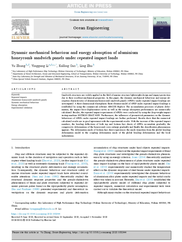 Dynamic Mechanical Behaviour and Energy Absorption of Aluminium | PDF ...