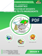 JHS - SLK - Cookery Classification of Desserts According To Its Ingredients