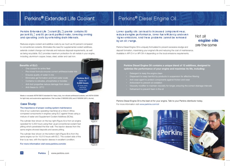 Perkins Extended Life Coolant Perkins Diesel Engine Oil Perkins