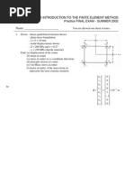 Exam2 Practice FEA