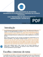 Concepção e Implementação de Um Sistema Informático para Planeamento e Controle Das Finanças Pessoais