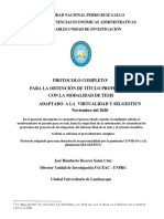 Protocolo completo para la obtención de título profesional con modalidad de tesis UNPRG