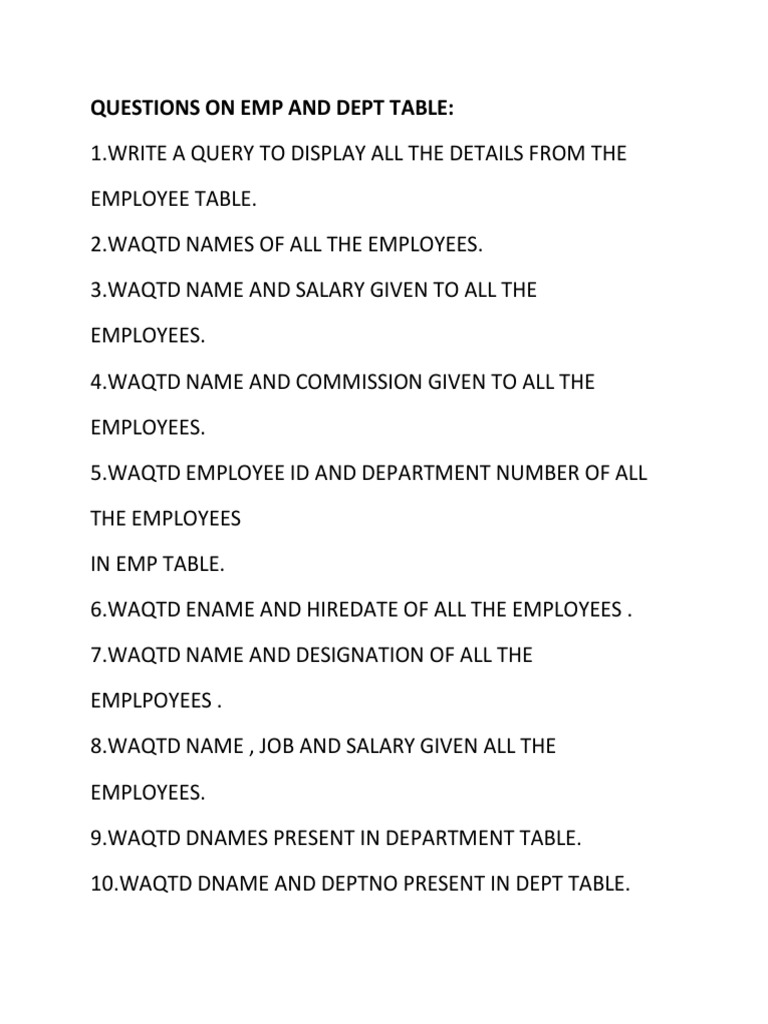 Employee and Department Queries | PDF | Career & Growth | Business