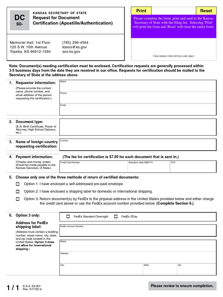 Apostille Request Form Ct