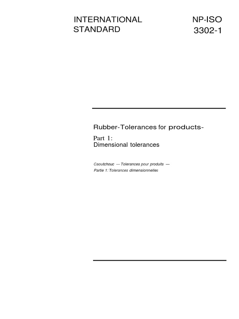 International Standard: Rubber-Tolerances For Products | PDF ...