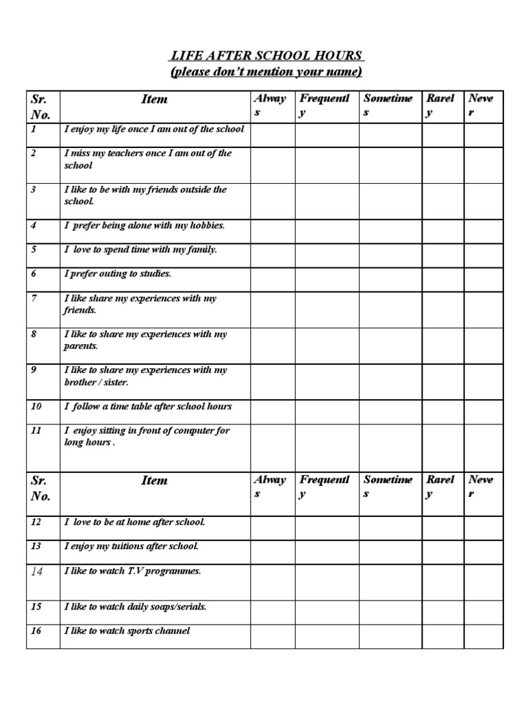 Research Tool - Questionnaire | PDF | Volunteering | Special Education