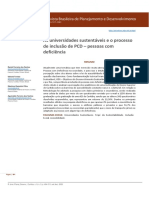 Universidades Sustentáveis e o Processo de Inclusão de PCD-pessoas Com Deficiência