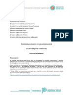 Enseanza y Evaluacion en La Escuela Secundaria. El Cierre Del Primer Cuatrimestre 2