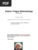 Kepner-Tregoe Methodology: Skorkovský Department of Business Economy