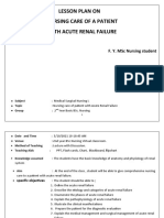 Lesson Plan On Nursing Care of A Patient With Acute Renal Failure