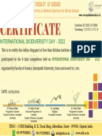 Biodiversity Day 2022 Quiz Certificate - BDD-20220004