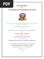 Canteen Management System: An Internship Report On