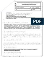 Atividade de Pesquisa Comportamento Organizacional