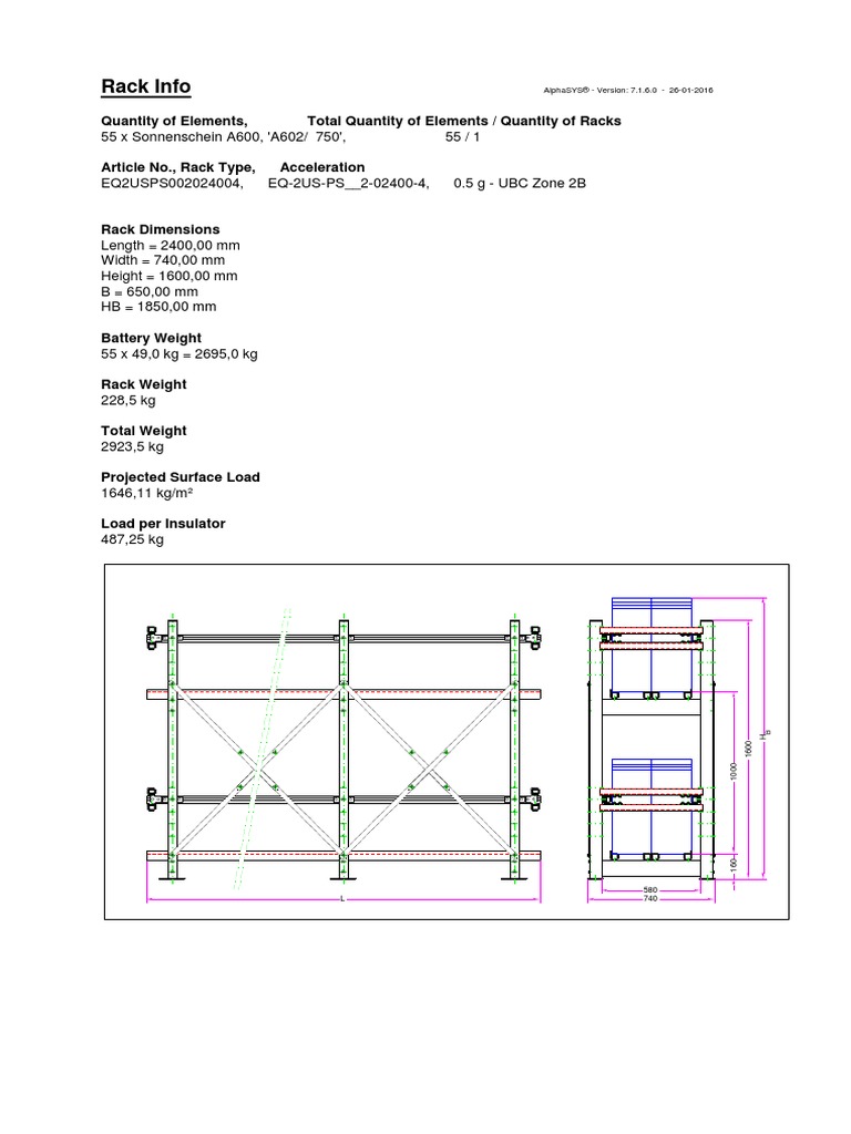 Rack Info: Quantity of Elements, Total Quantity of Elements / Quantity ...