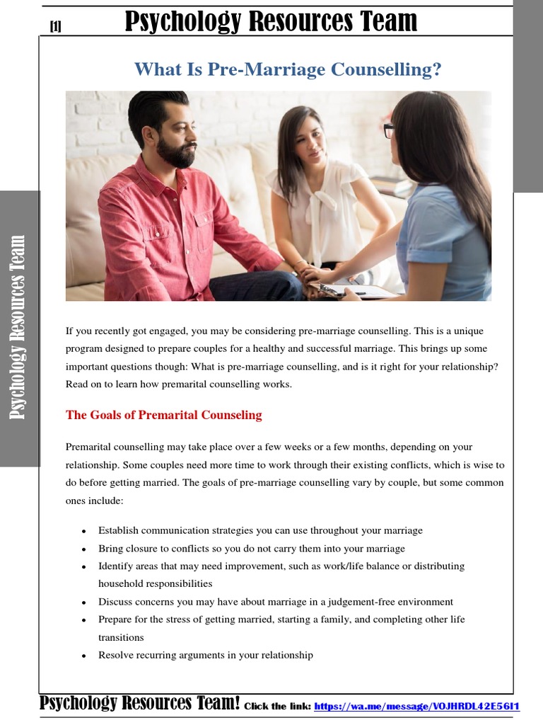 What Is Pre-Marriage Counselling | PDF | Psychotherapy | Psychology