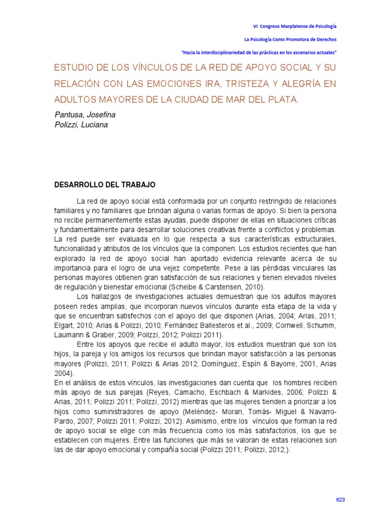 Emociones y Redes de Apoyo en Mayores | PDF | Vejez | Las emociones