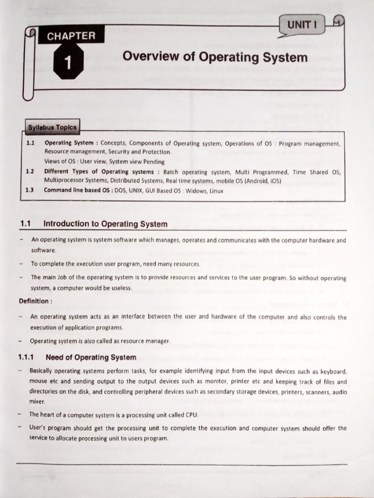OSY Chapter 1 To 6 Notes | PDF