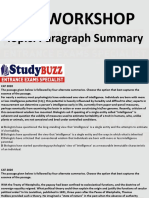 Cat Workshop: Topic: Paragraph Summary