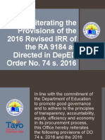 Reiterating The Provisions of The 2016 Revised IRR