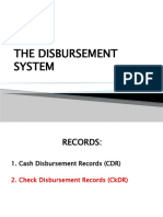 CASH DISBURSEMENT RECORDS AND REPORTS
