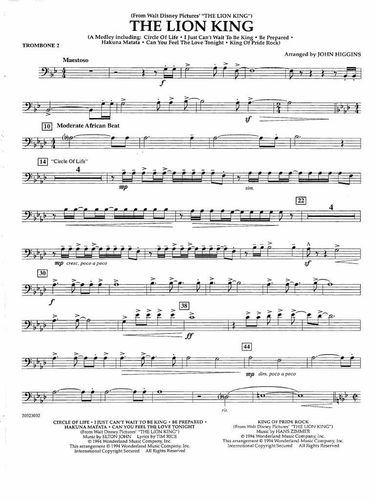 The Lion King 08b. Trombone 2 PDF