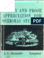 Poetry and Prose Appreciation For Overseas Students Alexander, L. G.