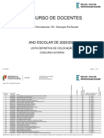 Concurso Docentes Pré-Escolar 2020/21