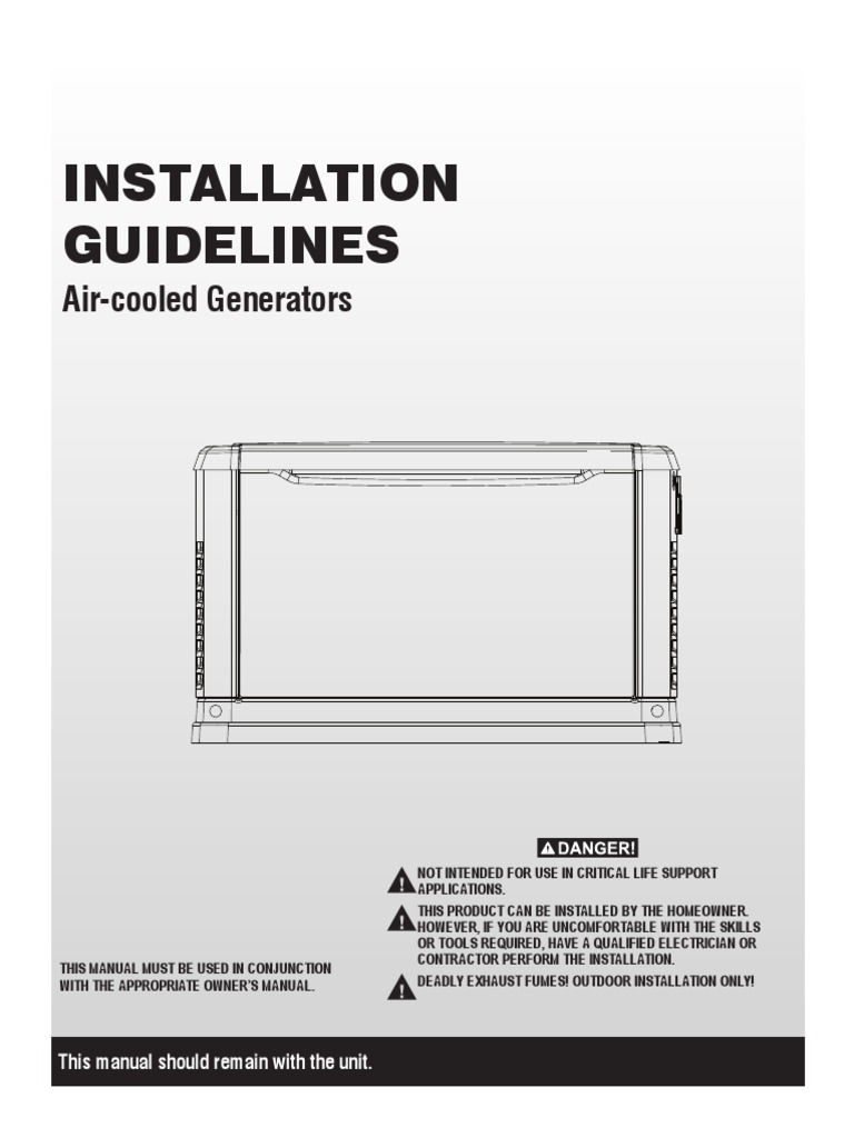Installation Guidelines: Air-Cooled Generators | PDF | Insulator ...