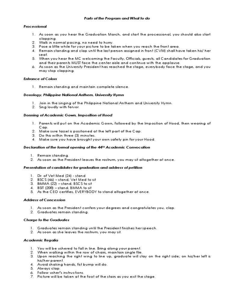 Graduation Ceremony Guide | PDF