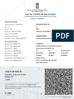 Certificate For COVID-19 Vaccination: Beneficiary Details