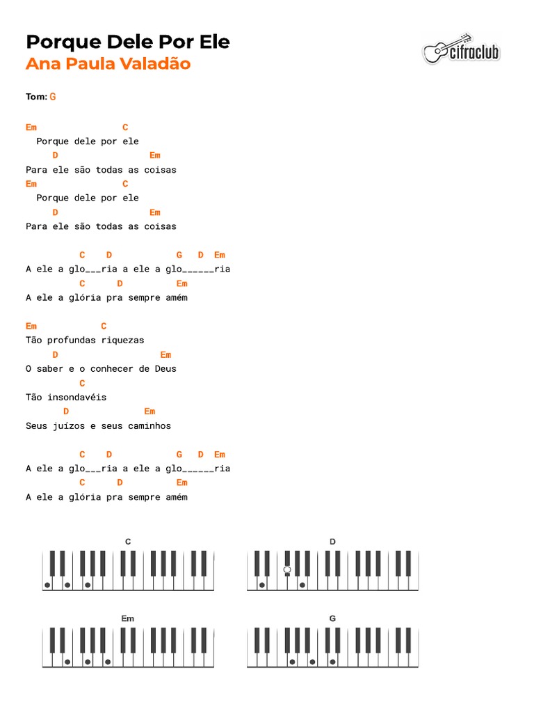 Porque Dele e Por Ele Cifra PDF