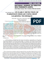 A Survey On Early Detection of Parkinson Disease Using Deep Learning Technique