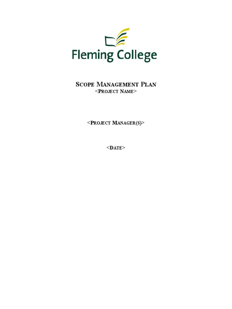 Project Scope Management Plan Template | PDF | Systems Theory | Systems ...