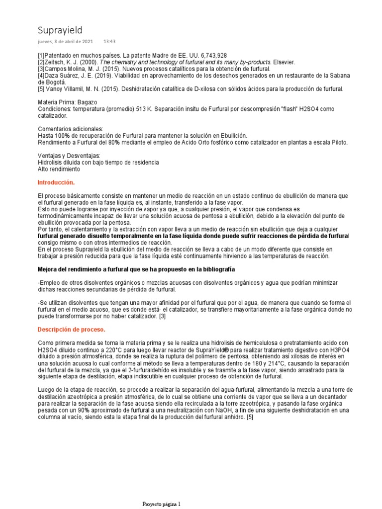 SUPRAYIELD - Recopilacion | PDF | Ácido | Destilación