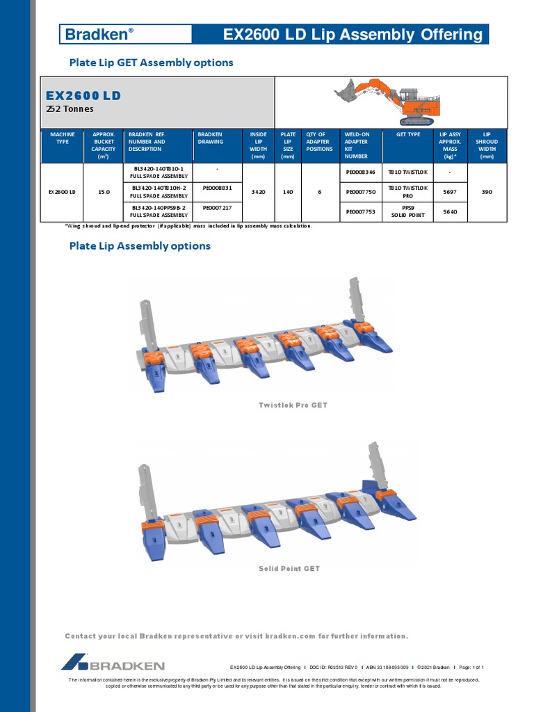 EX2600 LD Lip Assembly Offering | PDF