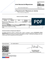 Solicitud regularización migratoria tramite