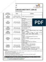 Syllabus and Date Sheet For PT - 2 (2021-22) : Information Slip No. - 2
