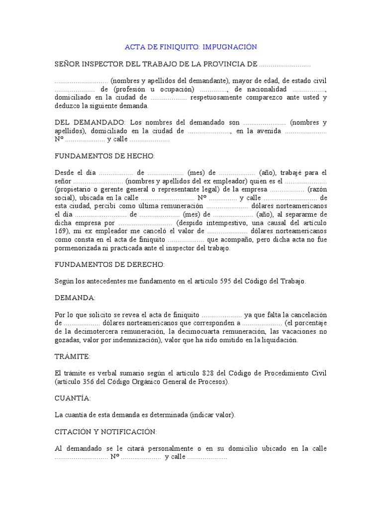 Modelo Acta de Finiquito | Descargar gratis PDF | Justicia | Crimen y ...