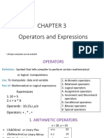 Operators and Expressions: All Topics and Points Are Not Included