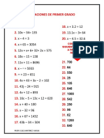 Ecuaciones de Primer Grado