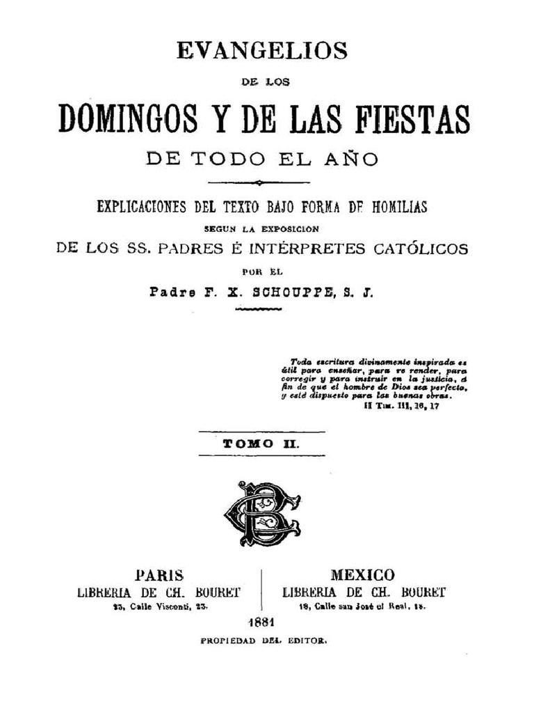 Evangelios de Los Domingos y de Las Listas de Todo El Ao Tomo II PDF espíritu Santo Cristo (título)