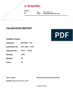 Thermo Fisher Scientific: Validation Report