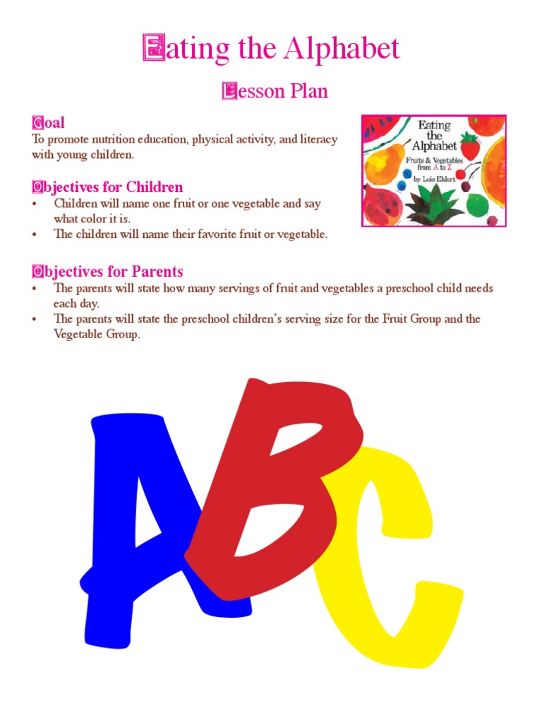 EATING ALPHABET PDF Vegetables Fruit