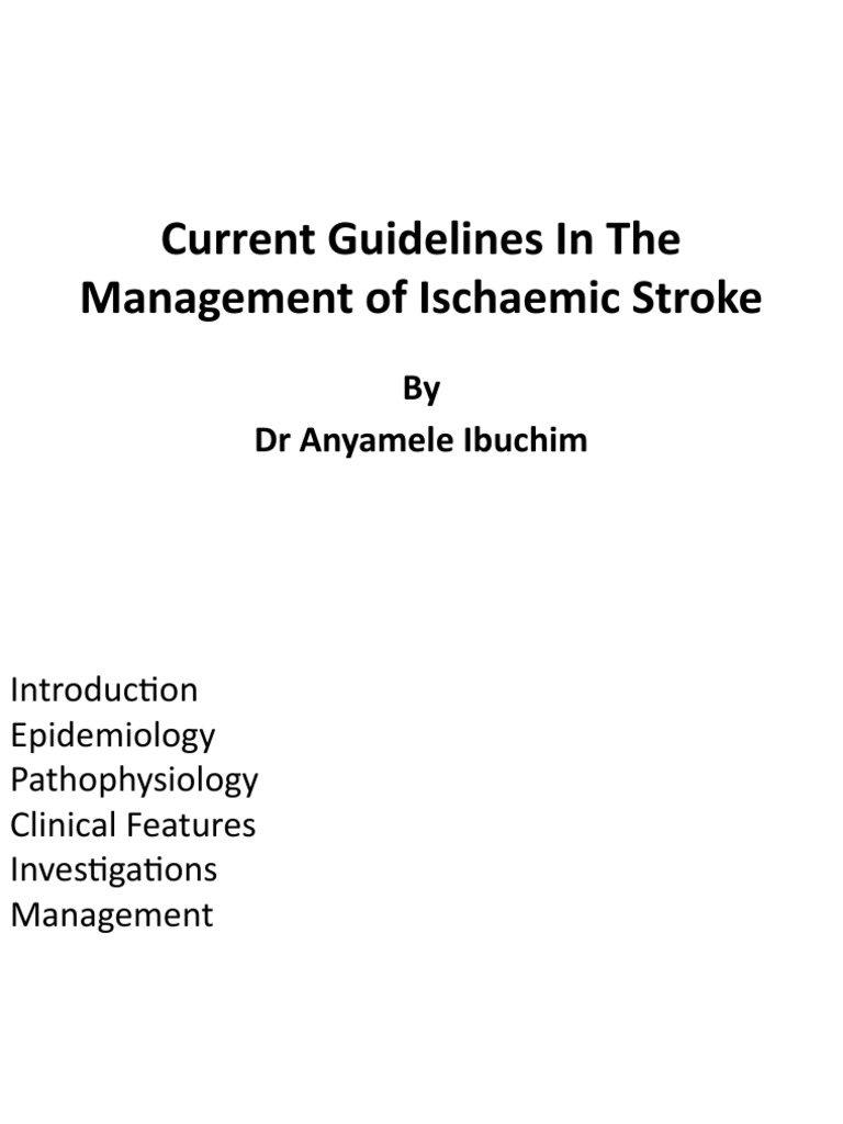 Ischaemic Stroke Management Guidelines | PDF | Stroke | Ischemia