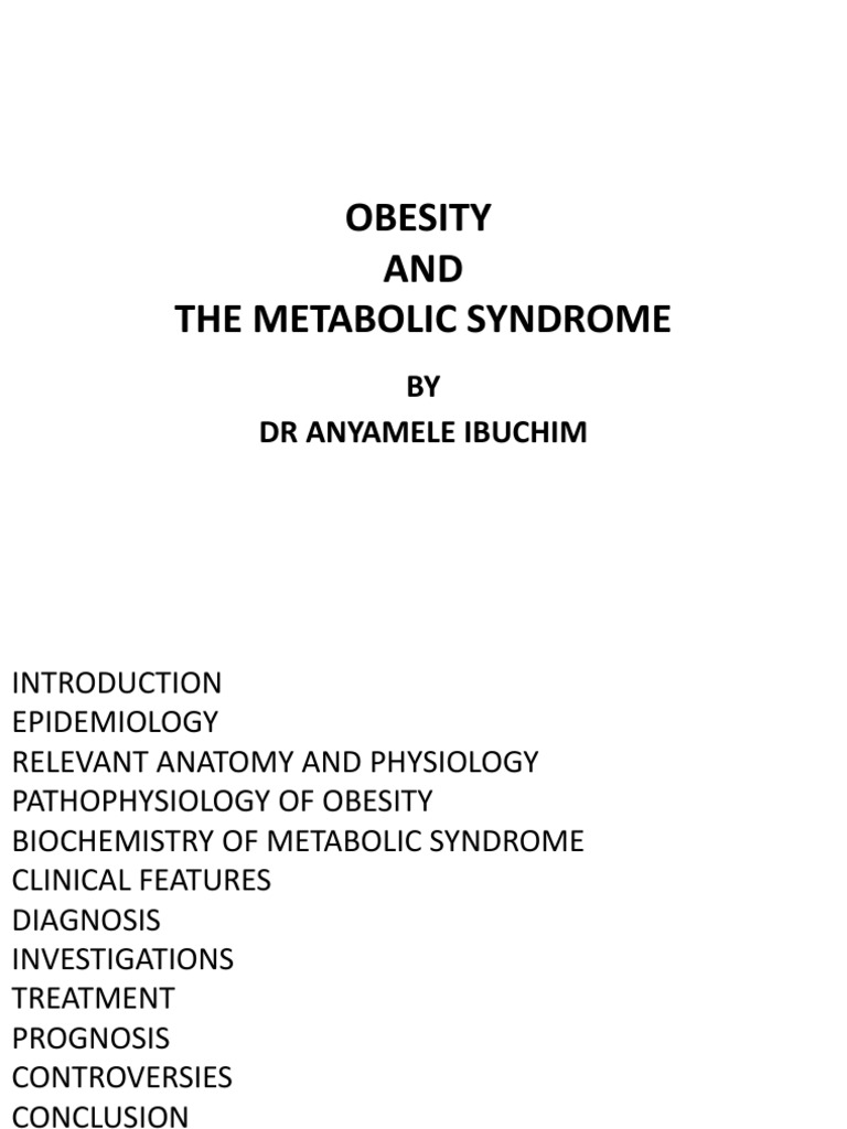 Overview of Obesity and Metabolic Syndrome | PDF | Body Mass Index ...